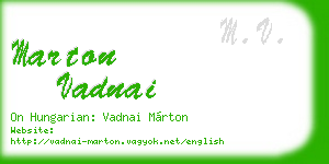 marton vadnai business card